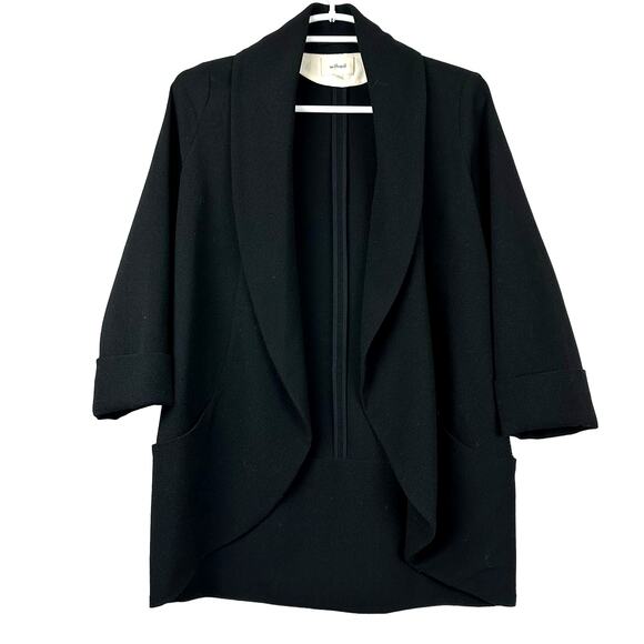 Aritzia Wilfred Chevalier Jacket Black 2 Open Front - Picture 2 of 13